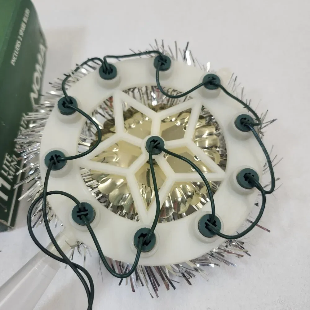 Noma 11 Lite Mini Wreath Multicolor Christmas Tree Topper Works Original Box VTG